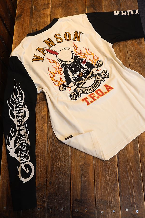 VANSON×CROWS×WORST 武装戦線 コラボ CRV-2313 天竺ロンTee デス