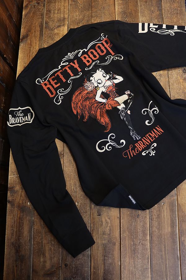 The BRAVE-MAN×BETTY BOOP ベティ長袖Tシャツ BBB-2402 天竺ロンTee