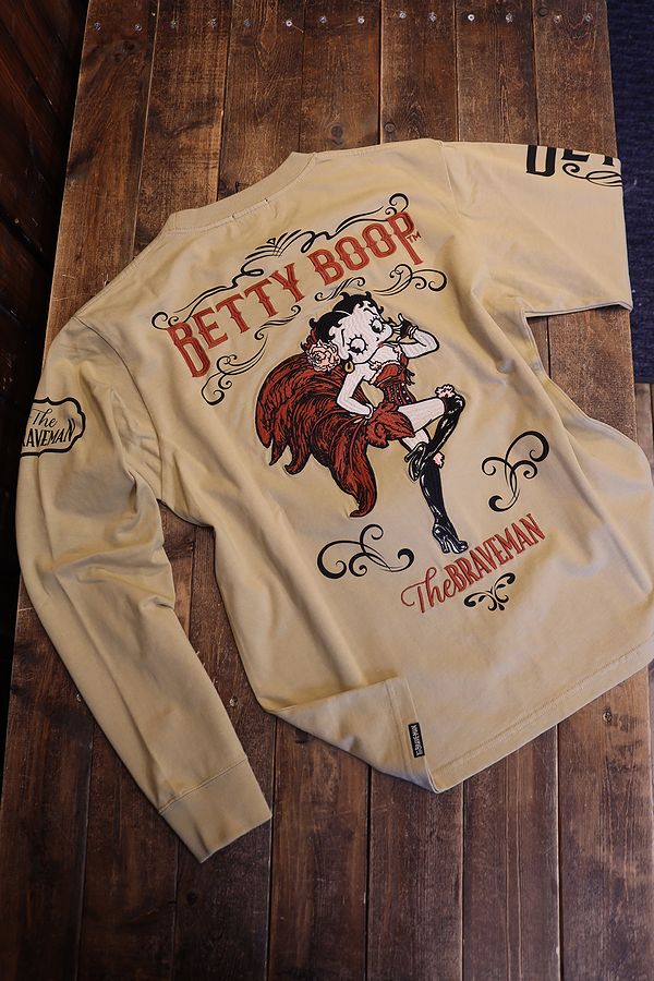 The BRAVE-MAN×BETTY BOOP ベティ長袖Tシャツ BBB-2402 天竺ロンTee 