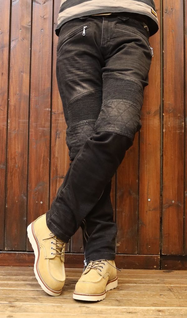 【美品】VANSON(バンソン)バイカーデニム/ストレッチ/ブラック/34インチ VANSON バンソン NVBL-2303 バイカーズストレッチパンツ ブラック