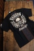 VANSON　NVST-2420 天竺半袖Tee　スカル刺繍　切替　Tシャツ　ブラック
