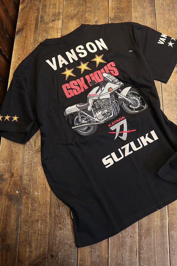 VANSON×SUZUKIコラボ SMV-2402 天竺半袖Tee KATANA GSX1100S