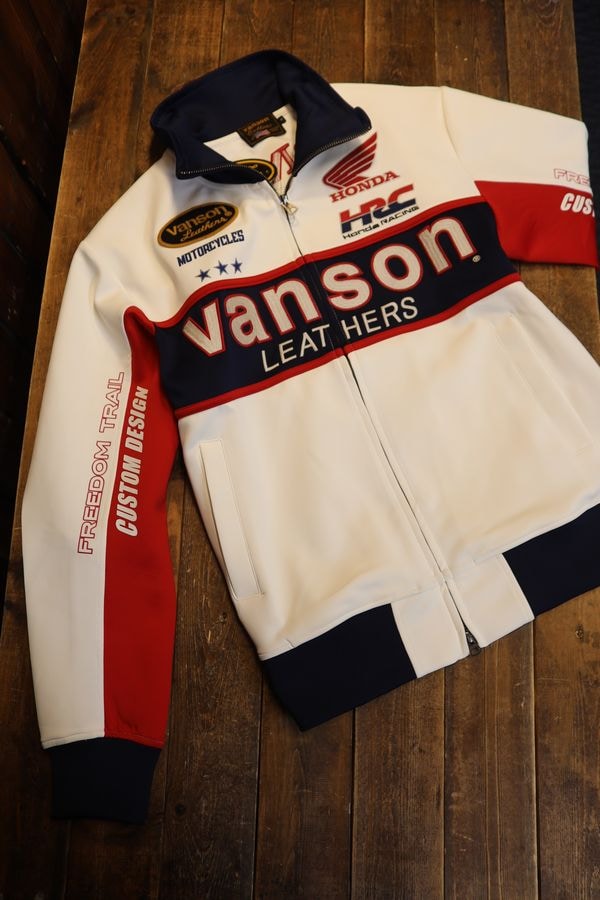 VANSON×HONDAコラボ HRV-2414 トラックジャケット ジャージ オフ