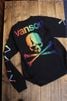 VANSON バンソン　NVLT-2512 天竺ロンTee　スカル刺繍長袖Tシャツ　ブラックA