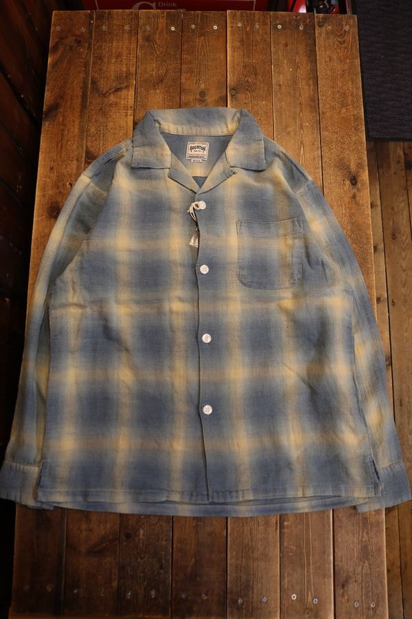 HOUSTON / ヒューストン 41272 INDIGO HB OMBRE CHECK L/S SHIRT