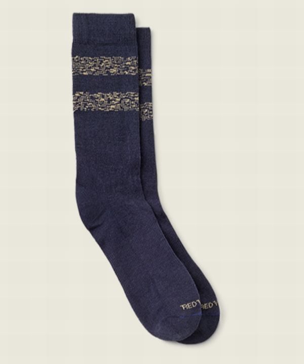 RED WING ��åɥ����󥰡�SOCKS    STYLE NO.97676  Wool Blend Striped Crew / Navy ������֥��� ���ȥ饤�ץɥ��롼 / �ͥ��ӡ����֡��ĥ��å���������