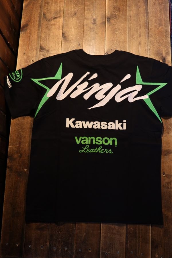 VANSN×KAWASAKIコラボレーション KMV-2602 天竺半袖刺繍Tee 忍者 NINJA