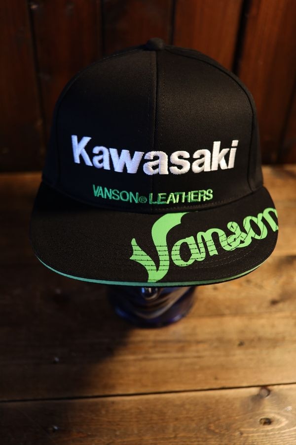 VANSON×KAWASAKIコラボレーション KMV-2606 ツイルBBキャップ 刺繍
