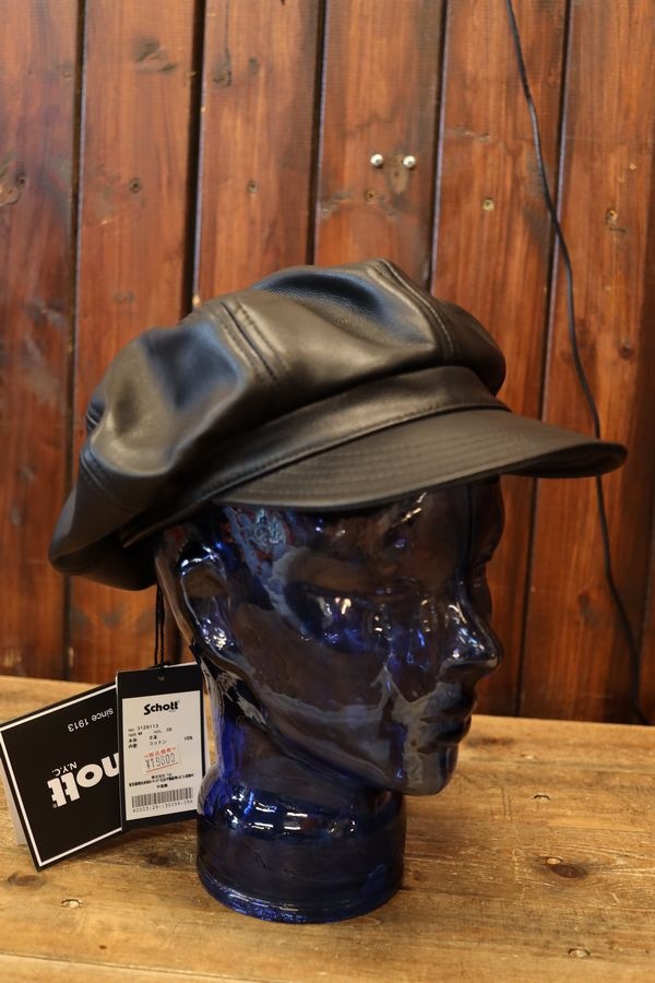 Schott(ショット) 7825974006 LEATHER NEWSBOY CAP/レザー ニュース