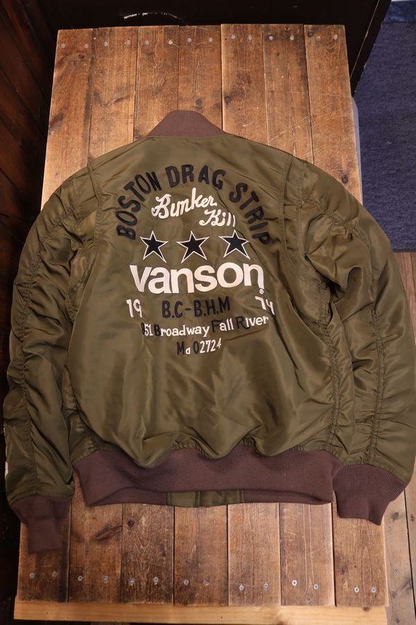 VANSONバンソン NVJK-2601 MA-1 ナイロン フライト ジャケット