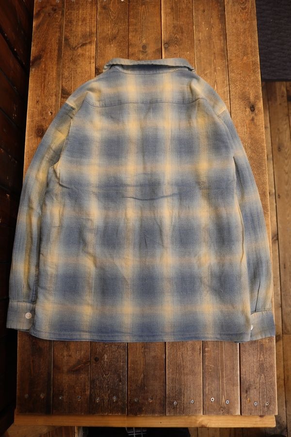 HOUSTON / �ҥ塼���ȥ� 41272 INDIGO HB OMBRE CHECK L/S SHIRT / ����ǥ����إ��ܡ��󥪥�֥졼�����å�Ĺµ����ġ�INDIGO BLEACH