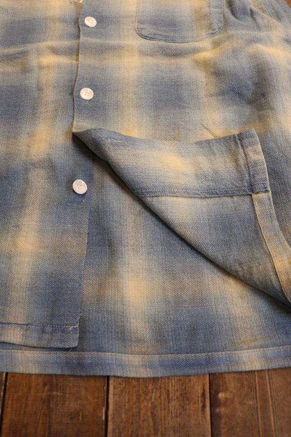 HOUSTON / ヒューストン 41272 INDIGO HB OMBRE CHECK L/S SHIRT
