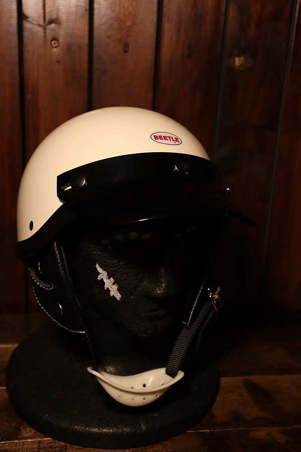 オーシャンビートル ヘルメットshorty アイボリーファー付XL