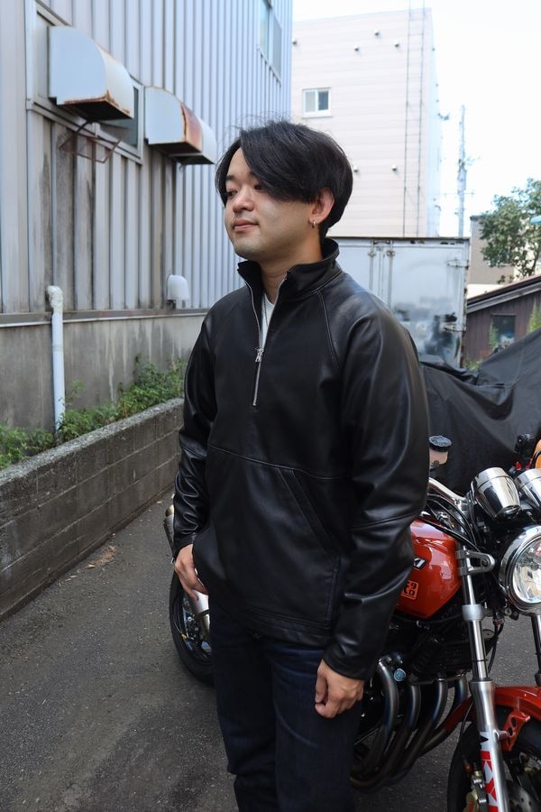 KADOYA(���ɥ�)��K'S LEATHER&K'S PRODUCT��HALF ZIP RIDERS���ϡ��ե��åץ饤���������ץ롡�磻�ɥ��륨�åȡ������ȥ�����֥�å�