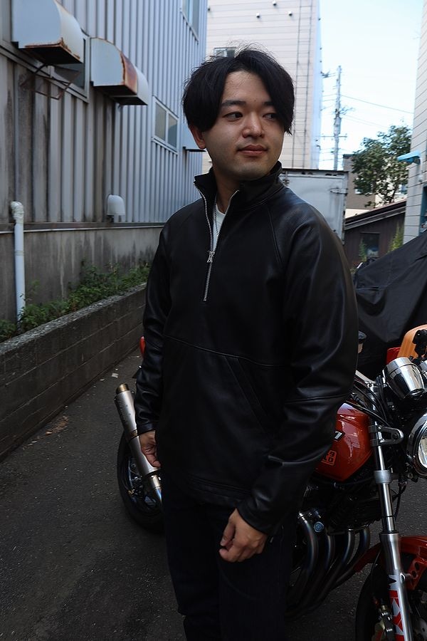 KADOYA(���ɥ�)��K'S LEATHER&K'S PRODUCT��HALF ZIP RIDERS���ϡ��ե��åץ饤���������ץ롡�磻�ɥ��륨�åȡ������ȥ�����֥�å�