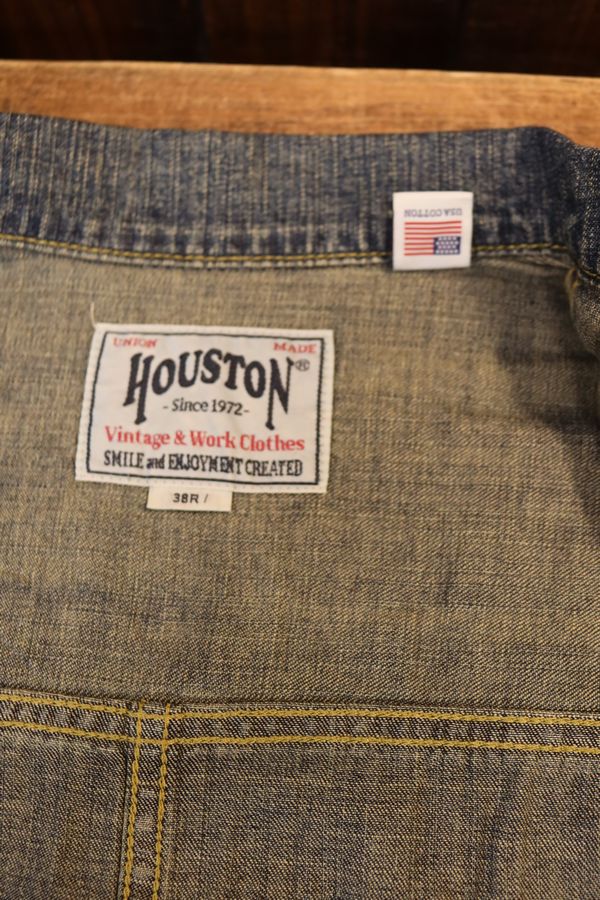 HOUSTON / �ҥ塼���ȥ� 51498 US COTTON DENIM SHIRT JACKET / US���åȥ�ǥ˥ॷ��ĥ��㥱�åȡ�G����󡡥���ǥ���������ơ��������å���