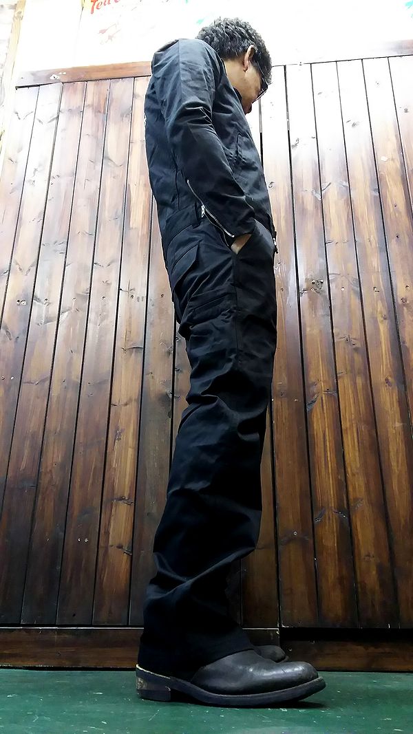 VANSON バンソン nvao-403 コットン オールインワン ツナギ ブラック