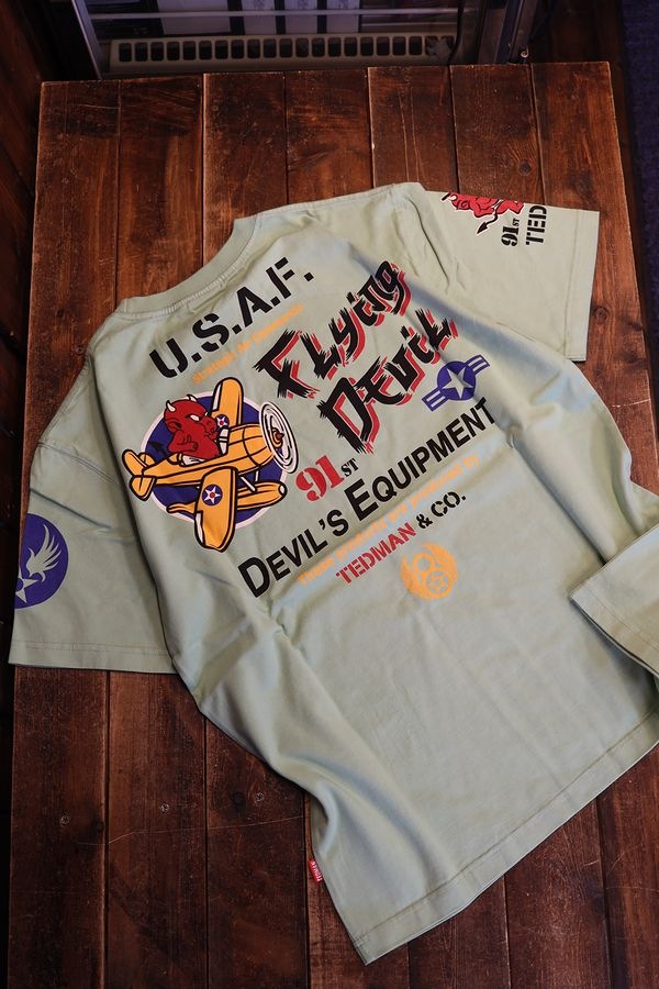 ���վ���TEDMAN���ƥåɥޥ�TDSS-555 8TH AIR FORCE��FLYING DEVIL�١����åȥ�Tee���ԥ���ġ��������