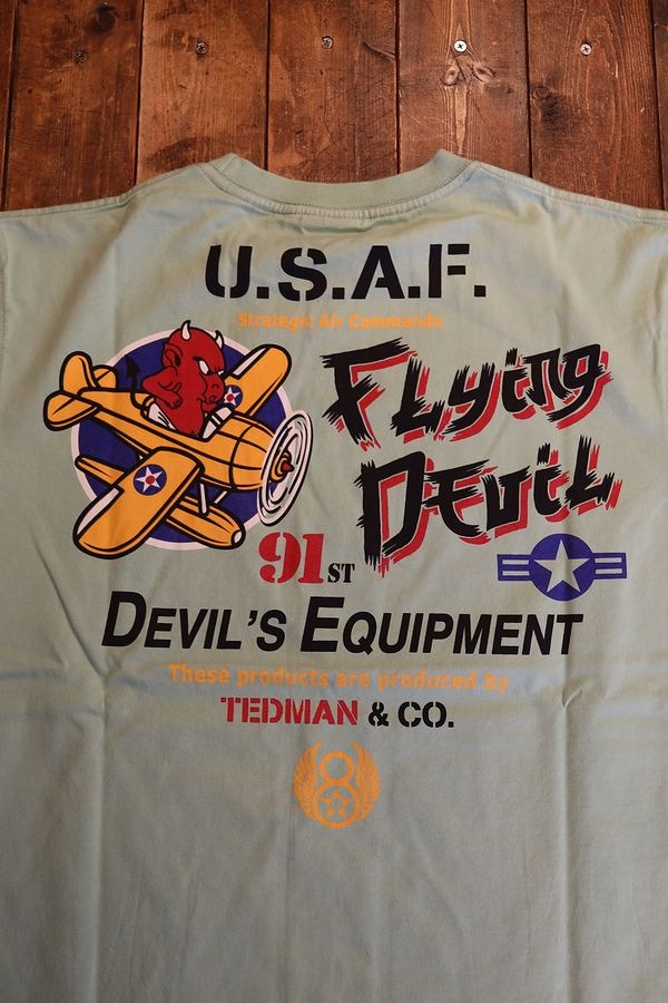 ���վ���TEDMAN���ƥåɥޥ�TDSS-555 8TH AIR FORCE��FLYING DEVIL�١����åȥ�Tee���ԥ���ġ��������