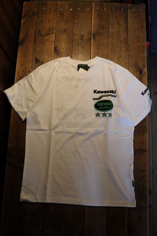 VANSN×KAWASAKIコラボレーション KMV-2601 天竺半袖刺繍Tee レインボー
