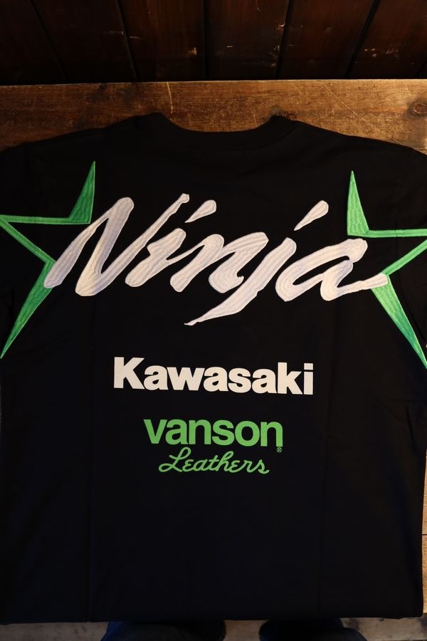 VANSN��KAWASAKI����ܥ졼�����KMV-2602 ŷ��Ⱦµ�ɽ�Tee��Ǧ�ԡ�NINJA���֥�å�