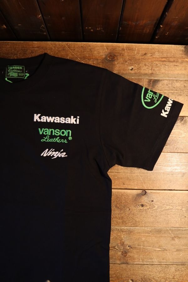VANSN��KAWASAKI����ܥ졼�����KMV-2603 ŷ��Ⱦµ�ɽ�Tee��Ǧ�ԡ�NINJA���ܡ��󡡥֥�å���