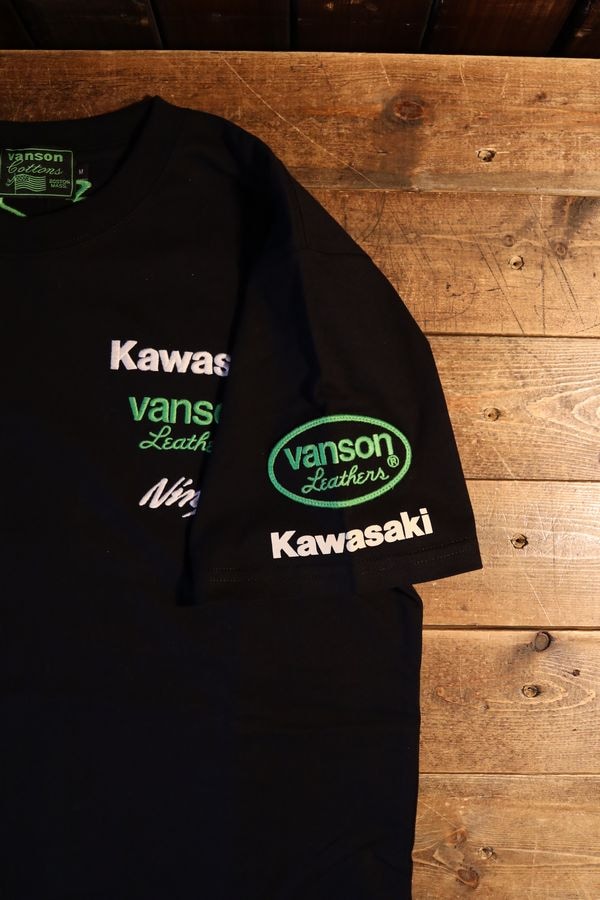 VANSN��KAWASAKI����ܥ졼�����KMV-2603 ŷ��Ⱦµ�ɽ�Tee��Ǧ�ԡ�NINJA���ܡ��󡡥֥�å���