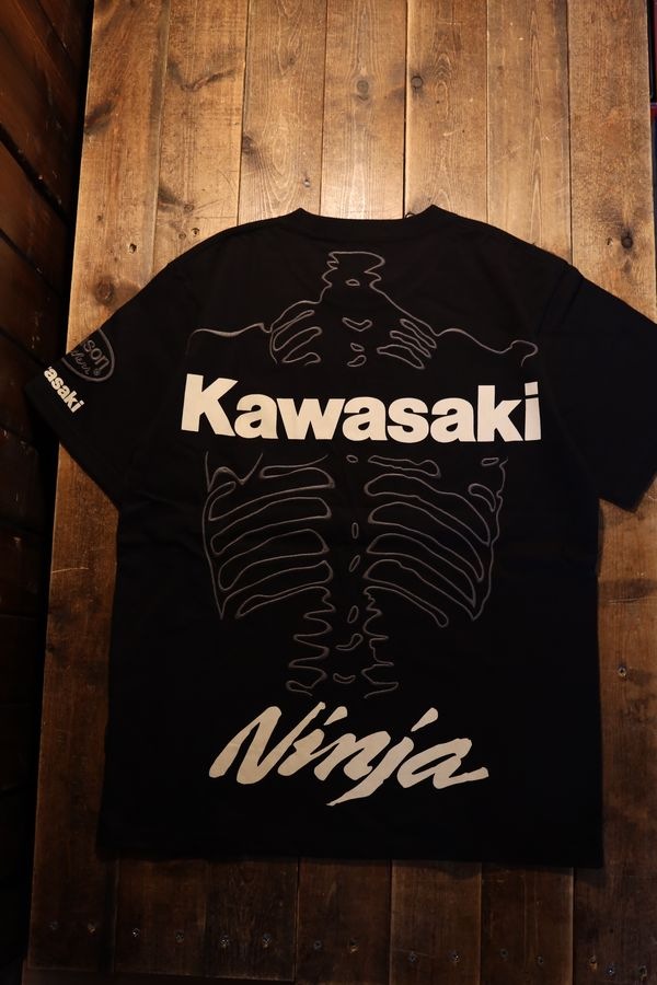 VANSN��KAWASAKI����ܥ졼�����KMV-2603 ŷ��Ⱦµ�ɽ�Tee��Ǧ�ԡ�NINJA���ܡ��󡡥֥�å�B