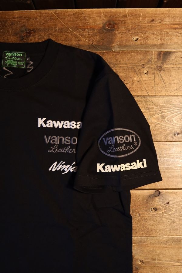 VANSN��KAWASAKI����ܥ졼�����KMV-2603 ŷ��Ⱦµ�ɽ�Tee��Ǧ�ԡ�NINJA���ܡ��󡡥֥�å�B