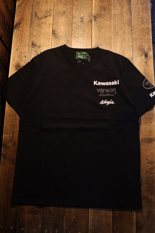 VANSN��KAWASAKI����ܥ졼�����KMV-2603 ŷ��Ⱦµ�ɽ�Tee��Ǧ�ԡ�NINJA���ܡ��󡡥֥�å�B
