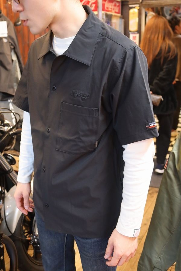 KADOYA�ʥ��ɥ�ˡ�K'S LEATHER&K'S PRODUCT��OPEN NECK SHIRT�������ץ�ͥå�����ġ��ɽ����֥�å�
