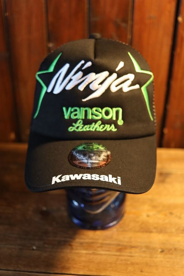 VANSON×KAWASAKIコラボレーション KMV-2605 ツイルメッシュキャップ