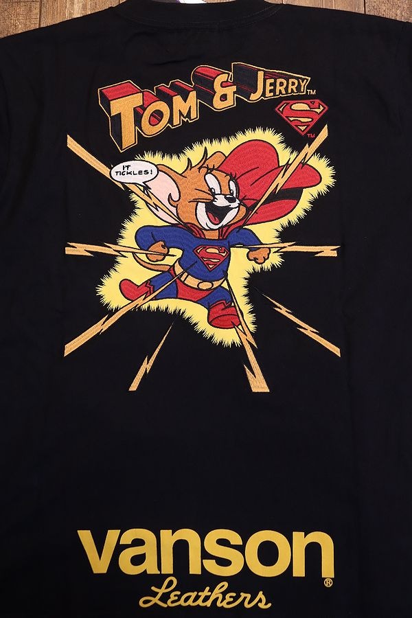 VANSON��Tom and Jerry�����ȥ�ȥ����꡼��TJV-2439��ŷ������Tee�������ѡ��ޥ󡡥֥�å�