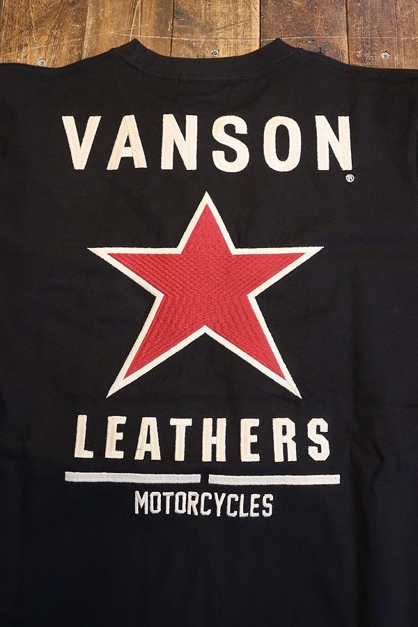 VANSON バンソン NVST-2323 天竺半袖Tee ワンスター刺繍Tシャツ