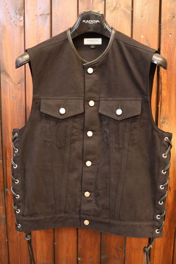 KADOYA(���ɥ�)��K'S LEATHER��K'S PRODUCT��SOLID BIKER VEST ����åɥХ������٥��� �֥�å�