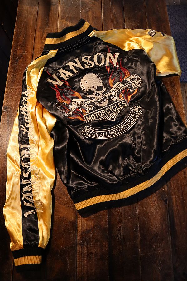 VANSON バンソン NVJK-2204 リバーシブルスカジャン スカル ウイング