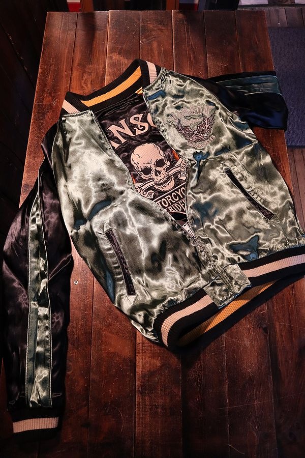 VANSON バンソン NVJK-2204 リバーシブルスカジャン スカル ウイング