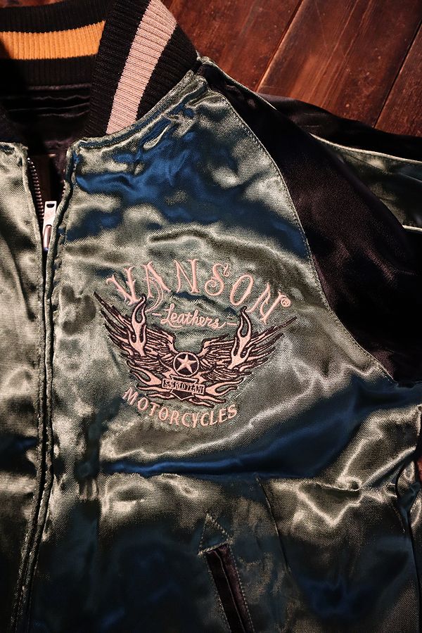 VANSON バンソン NVJK-2204 リバーシブルスカジャン スカル ウイング