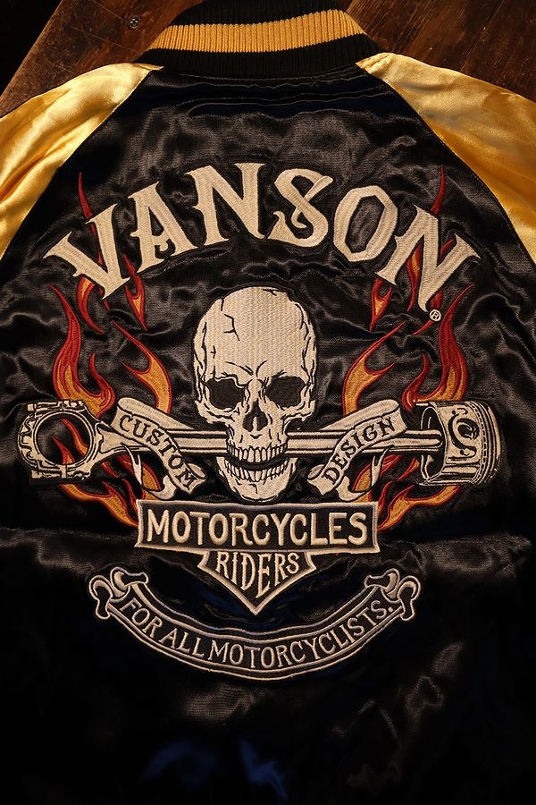 VANSON バンソン NVJK-2204 リバーシブルスカジャン スカル ウイング