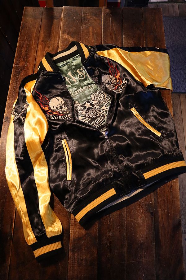 VANSON バンソン NVJK-2204 リバーシブルスカジャン スカル ウイング