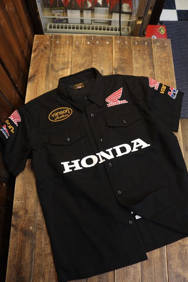 VANSON×HONDAコラボ HRV-2406 ツイルシャツ HRCピットクルー