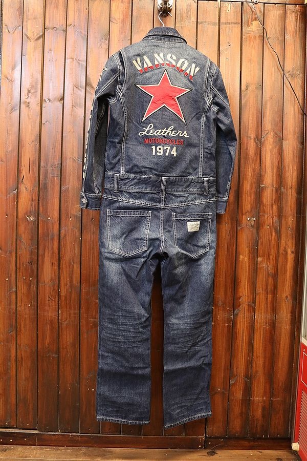 値下げしました　美品　バンソン　ツナギ　サイズXL バンソンのツナギ VANSON バンソン nvao-403 コットン