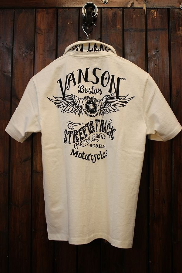 VANSON バンソン NVPS-2301 天竺半袖ポロシャツ ウイングスター オフ