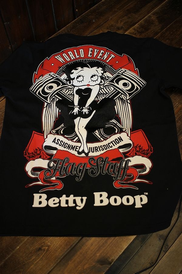 FLAG STAFF�ե�å������åա�BETTY BOOP��432021��BETTY�ӥå��ĥ����� ȾµT����ġ��֥�å�
