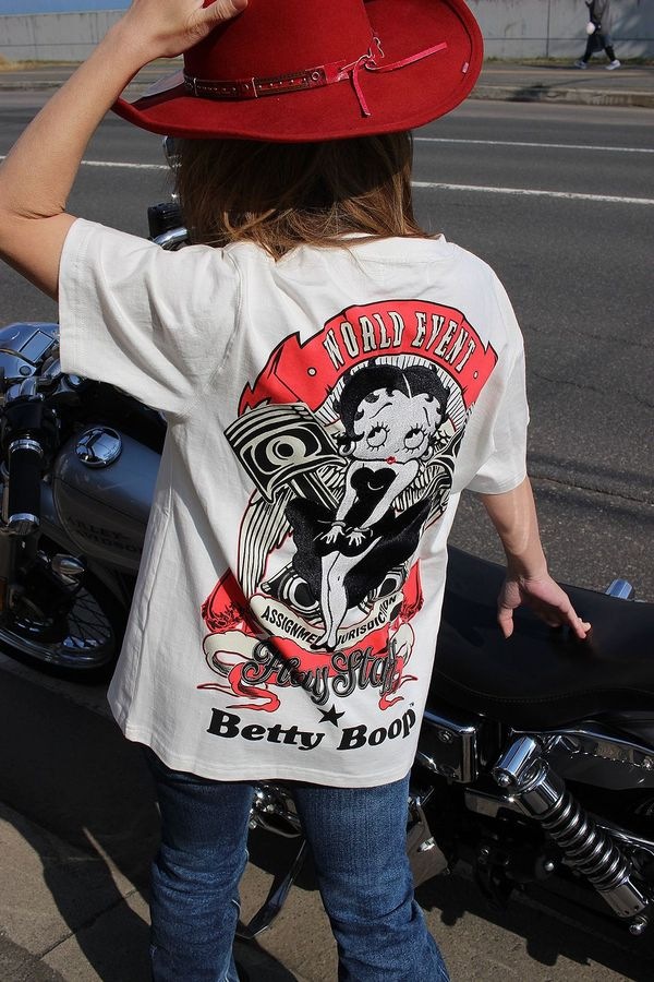 FLAG STAFF�ե�å������åա�BETTY BOOP��432021��BETTY�ӥå��ĥ����� ȾµT����ġ��֥�å�