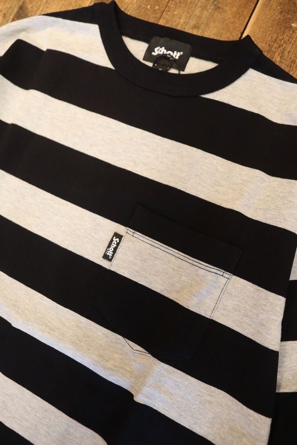 SCHOTT(����åȡ� 782-5930005��WIDE BORDER L/S T-SHIRT/�磻�ɥܡ����� ����ԡ����졼