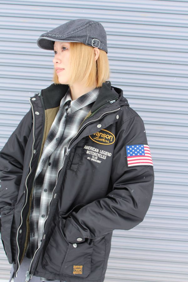 VANSON�Х󥽥�NVJK-2503 VANSON NYLON 3WAY JACKET �Х󥽥� �ʥ����� ���㥱�å� ���� æ��饤�ʡ���N-3B �֥�å�(�饤�ʡ���V���꡼��)