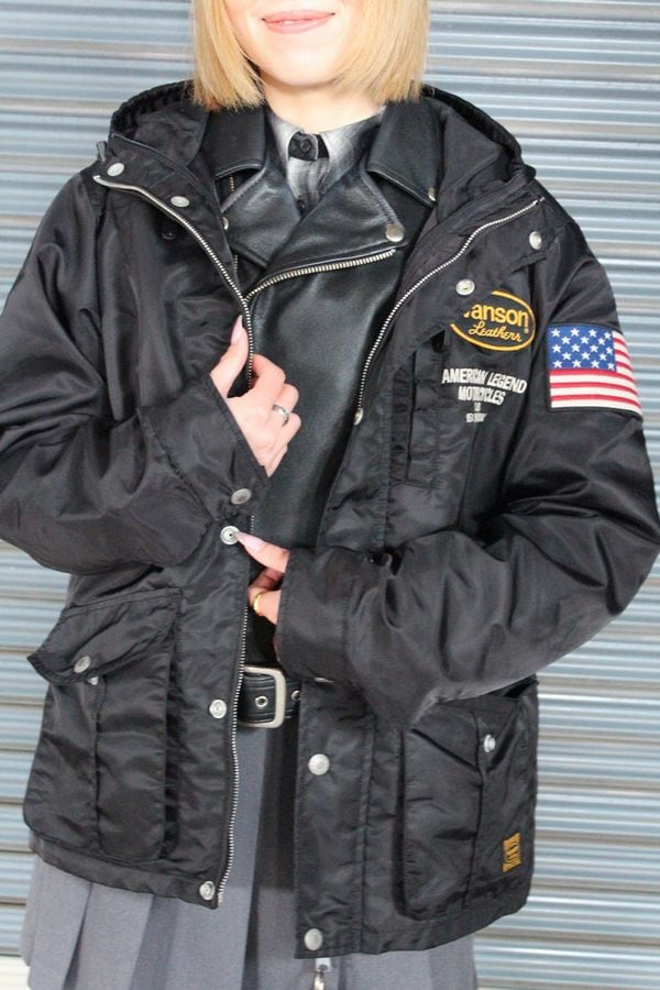 VANSON�Х󥽥�NVJK-2503 VANSON NYLON 3WAY JACKET �Х󥽥� �ʥ����� ���㥱�å� ���� æ��饤�ʡ���N-3B �֥�å�(�饤�ʡ���V���꡼��)