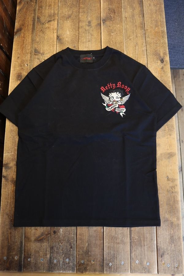 BETTY BOOP��ED HARDY��BED-2601 ŷ��Tee���٥ƥ��ߥ��ɥϡ��ǥ������ɽ����֥��ȡ��饤�󥹥ȡ���T����ġ��֥�å�