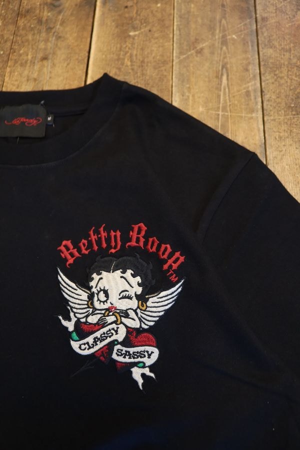 BETTY BOOP��ED HARDY��BED-2601 ŷ��Tee���٥ƥ��ߥ��ɥϡ��ǥ������ɽ����֥��ȡ��饤�󥹥ȡ���T����ġ��֥�å�
